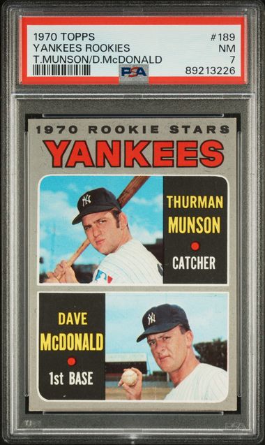Yankees Rookies Thurman Munson Dave McDonald 1970 Topps 