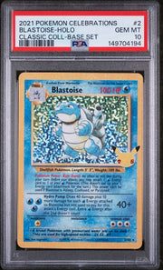 Blastoise 2021 Pokémon Celebrations Classic Collection Base Set #2/102 PSA 10