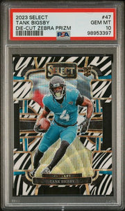 Tank Bigsby 2023 Panini Select Die-Cut Zebra Prizm RC PSA 10