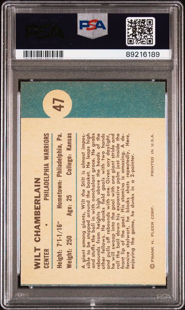 Wilt Chamberlain In Action 1961 Fleer 