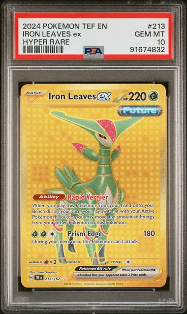 Iron Leaves ex 2024 Pokemon Temporal Forces Hyper rare #213/162 PSA 10