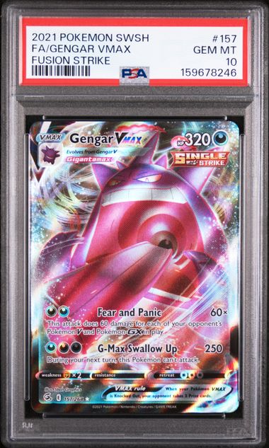 Gengar VMAX Pokémon Fusion Strike 157/264 PSA 10