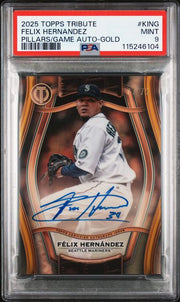 Felix Hernandez 2025 Topps Tribute Pillars of the Game autograph gold #'d 71/75 PSA 9
