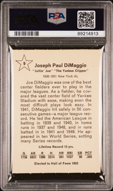 Joe DiMaggio 1961 Golden Press #9 PSA 7