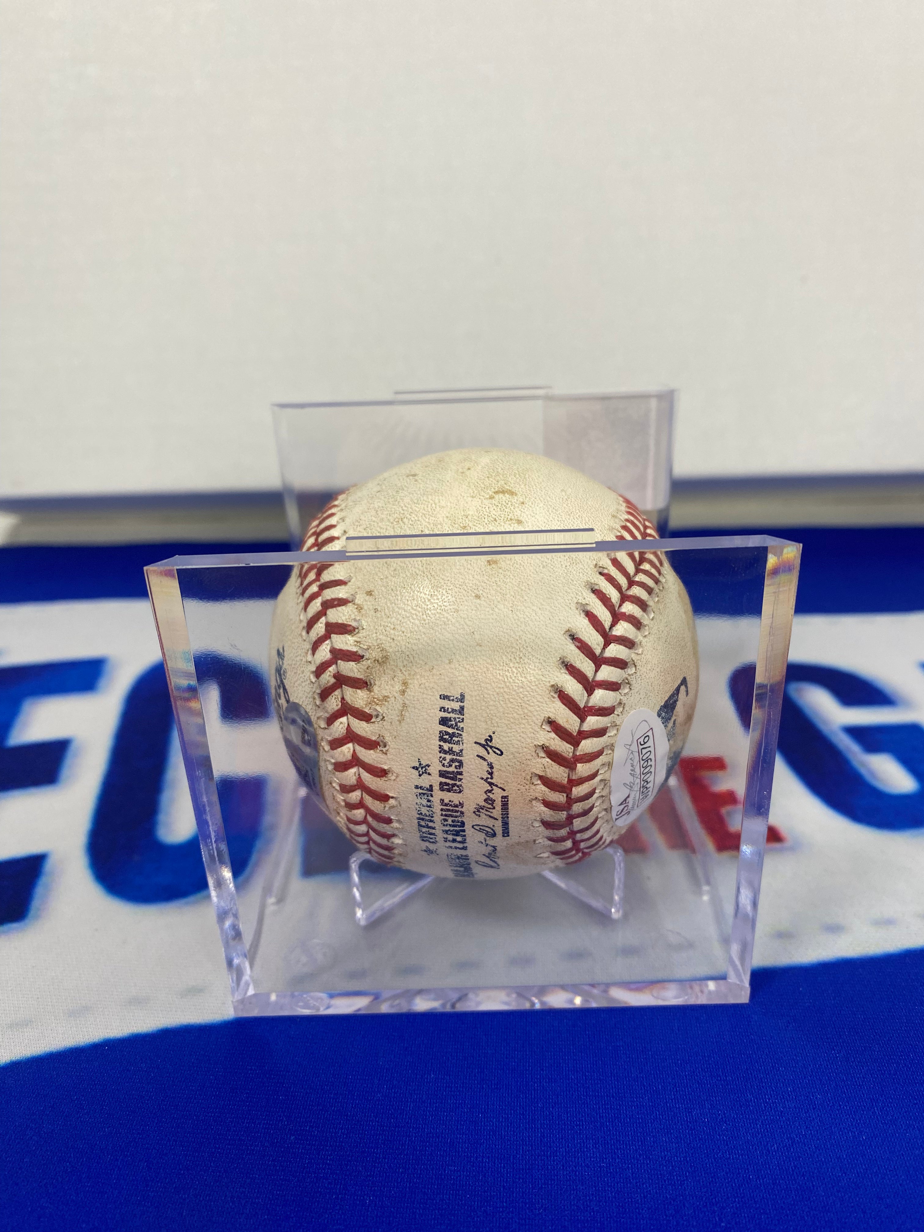 Jose Altuve Autographed MLB Game Used Single Career Hit 1222 RBI 392 08/29/17