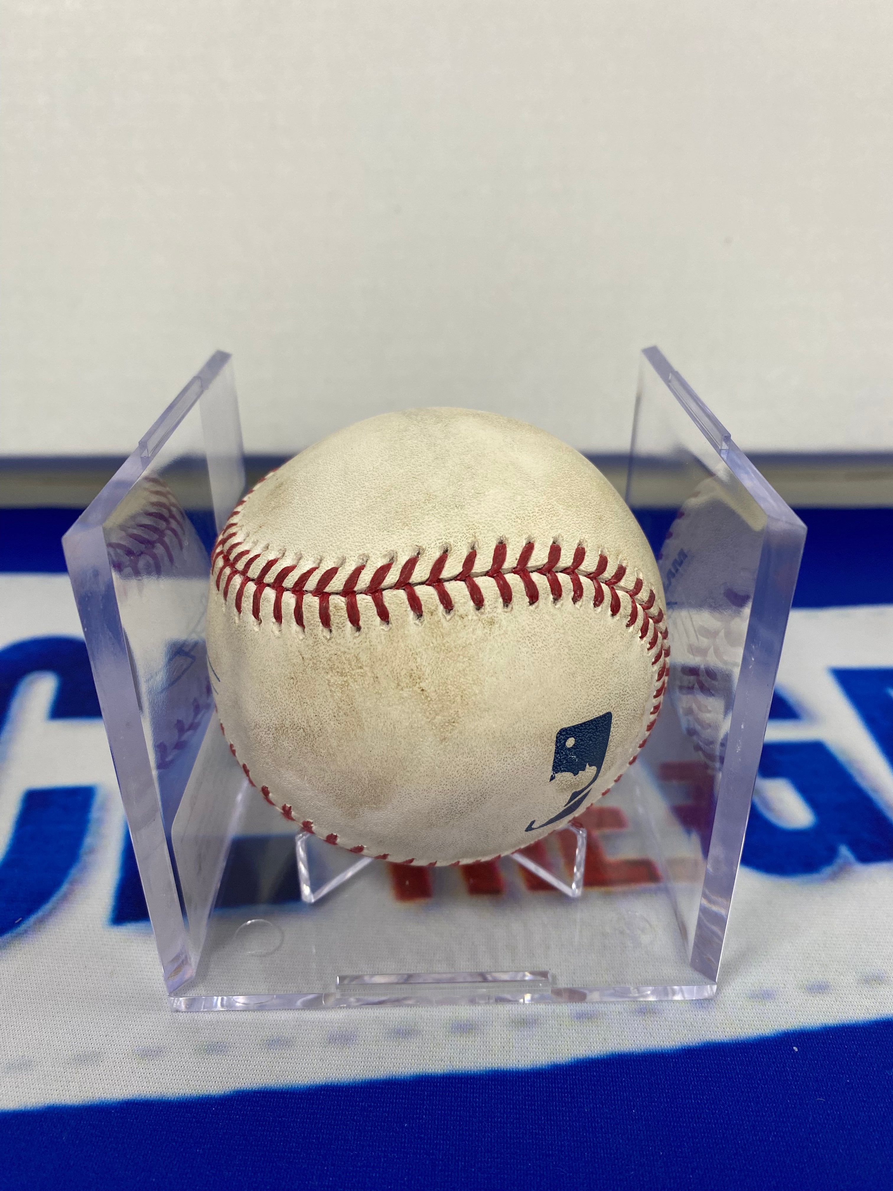 Giancarlo Stanton Autographed MLB Game Used Double Career Hit 865 Double 186 06/23/17