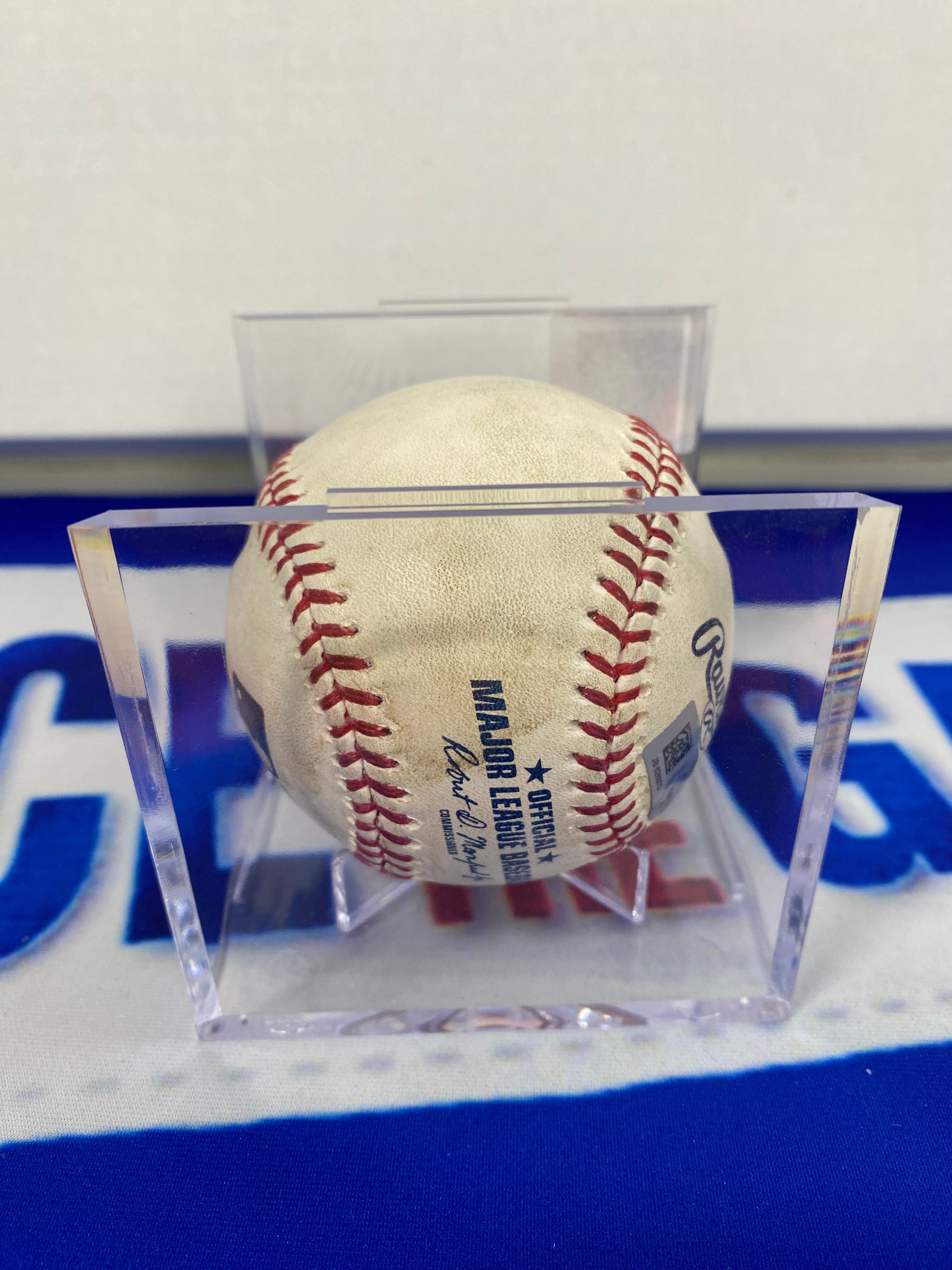 Giancarlo Stanton Autographed MLB Game Used Double Career Hit 865 Double 186 06/23/17