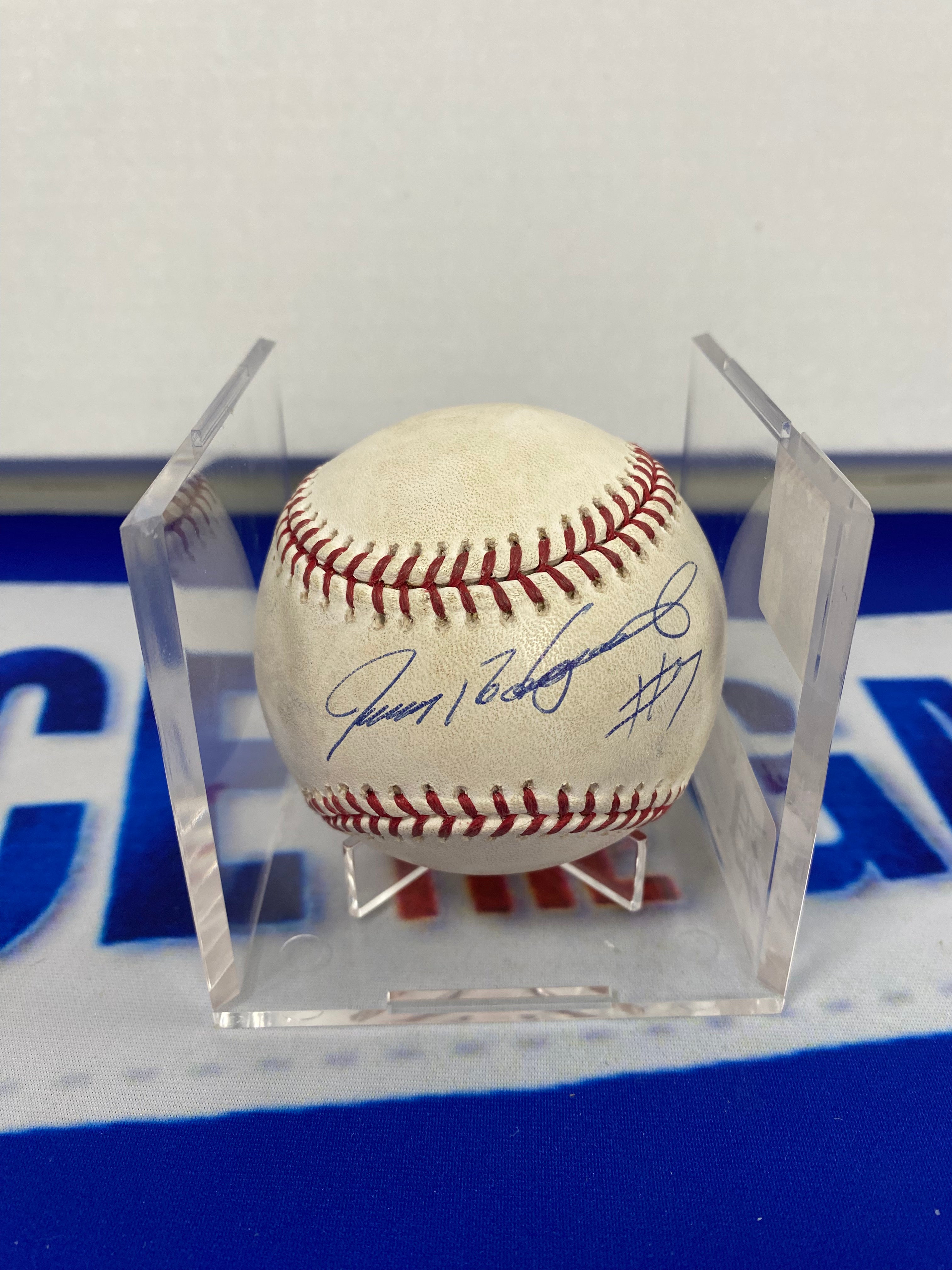 Ivan Rodriguez Autographed MLB Game Used From 1100 RBI Game 08/05/06