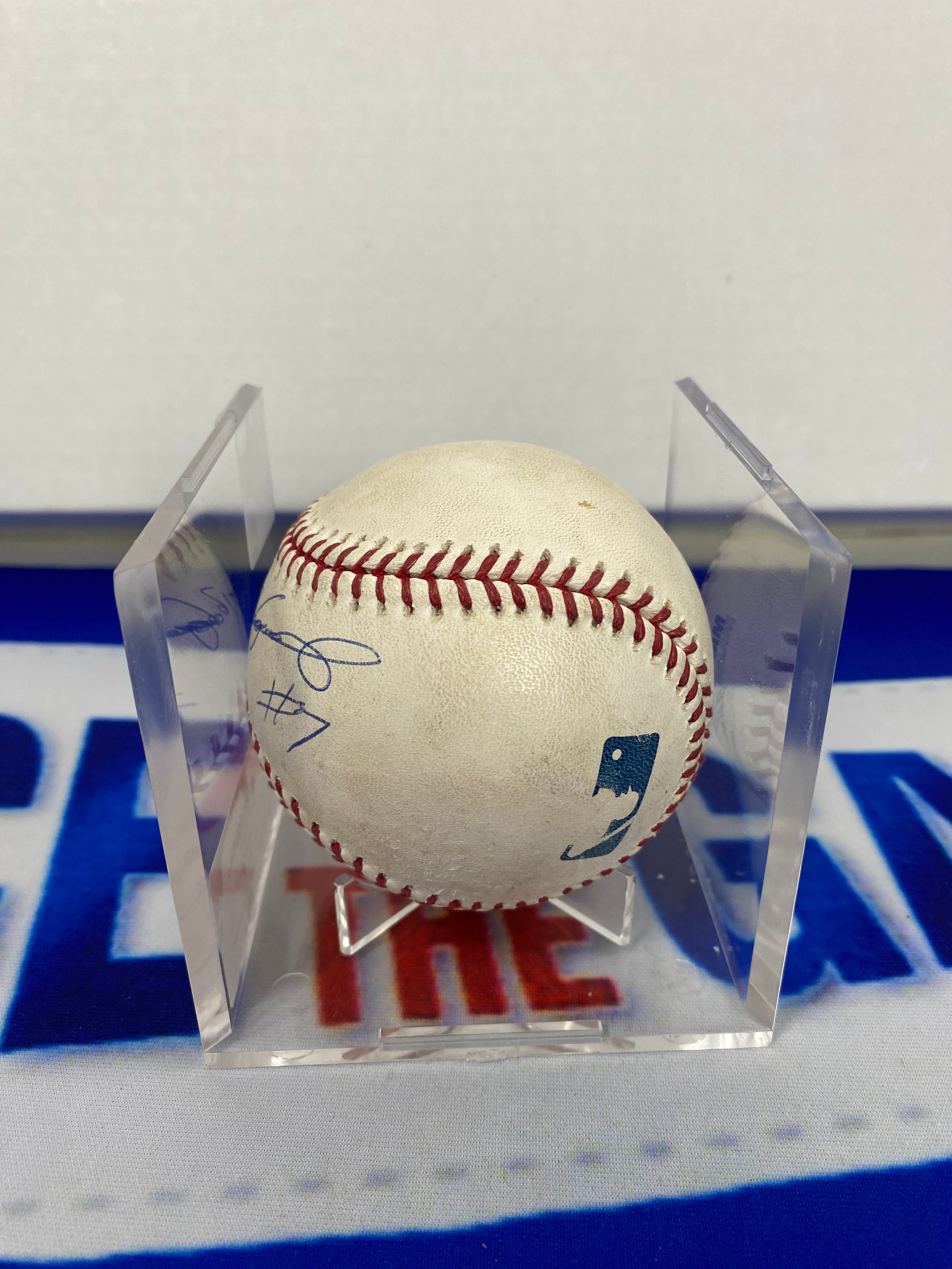 Ivan Rodriguez Autographed MLB Game Used From 1100 RBI Game 08/05/06