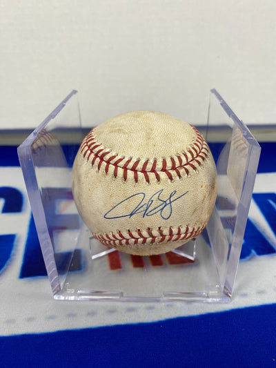 Alex Bregman Autographed MLB Game Used Single Career Hit 107 06/13/17