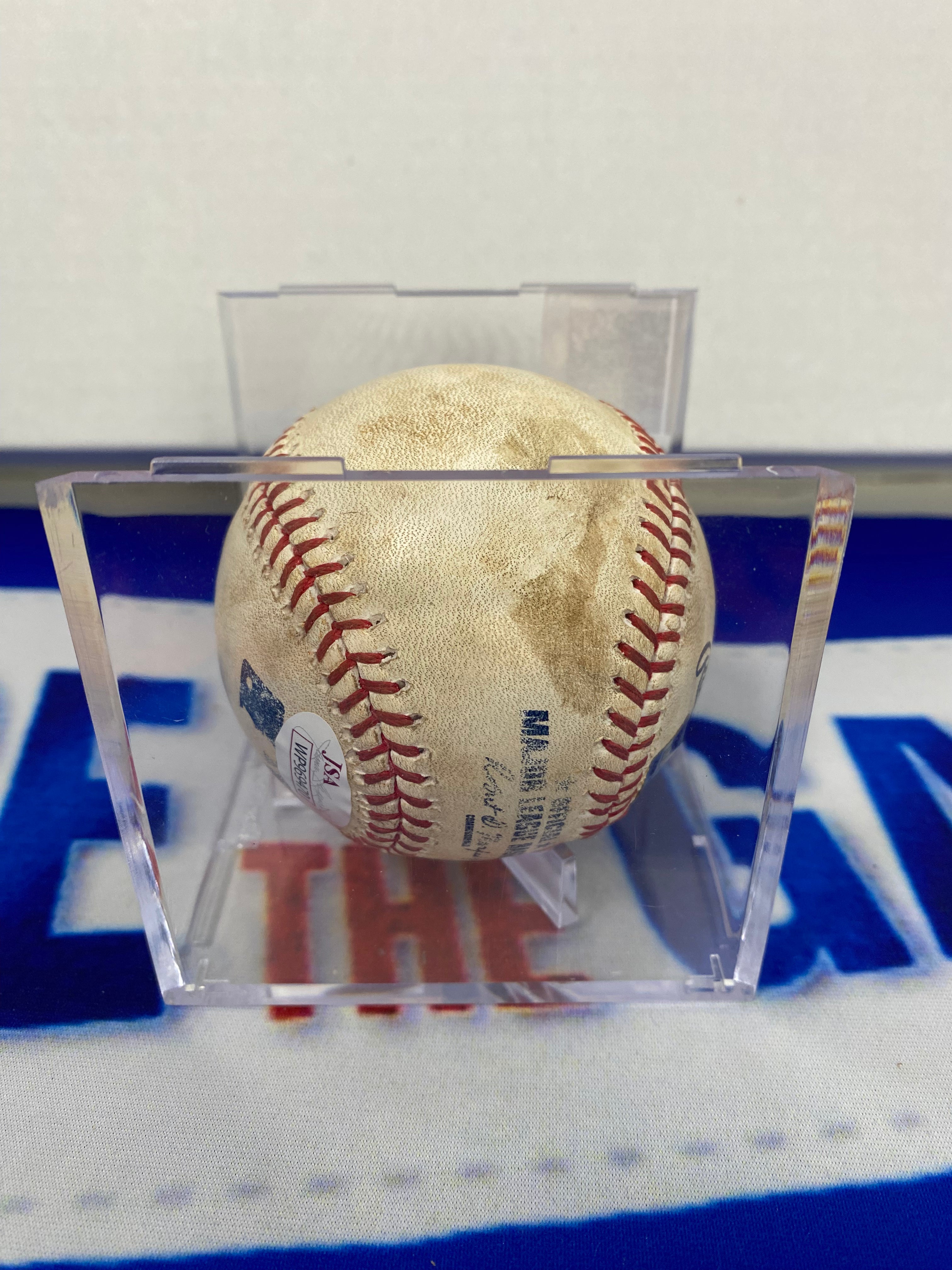 Alex Bregman Autographed MLB Game Used Single Career Hit 107 06/13/17