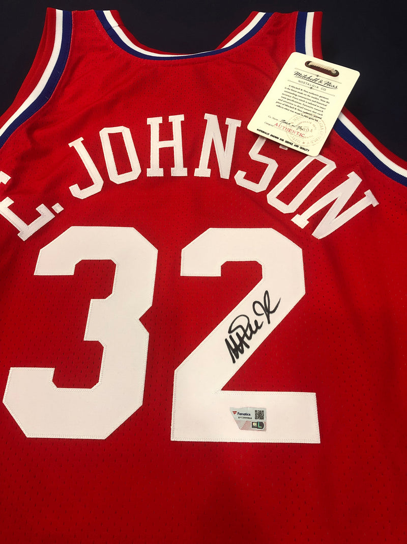 Magic Johnson Mitchell & Ness 1991 West All-Star Autographed Jersey Fanatics COA