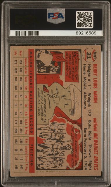 Hank Aaron 1956 Topps Gray Back 