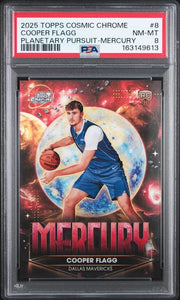 Cooper Flagg 2025 Topps Cosmic Chrome Planetary Pursuit Mercury SSP PSA 8