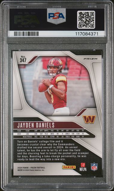 Jayden Daniels 2024 Prizm Green Prizm PSA 10 RC