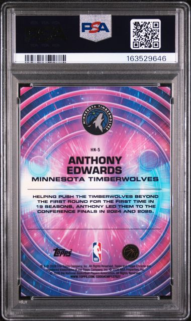 Anthony Edwards 2025 Topps Cosmic Chrome Hypernova PSA 10