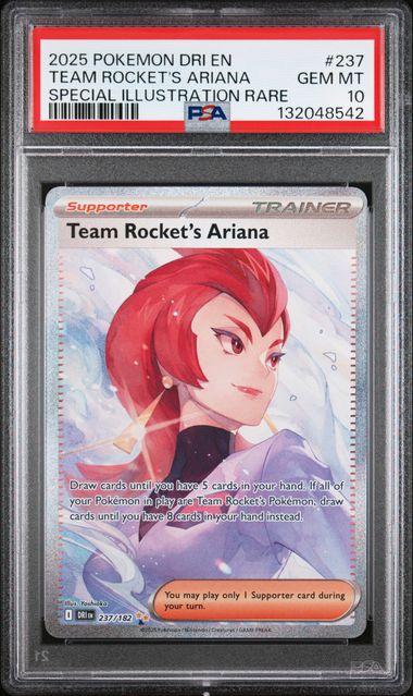 Team Rocket's Ariana Pokémon Destined Rivals Special Illustration Rare #237/182 PSA 10
