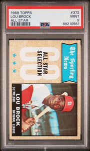 Lou Brock All Star 1968 Topps #372 PSA 9