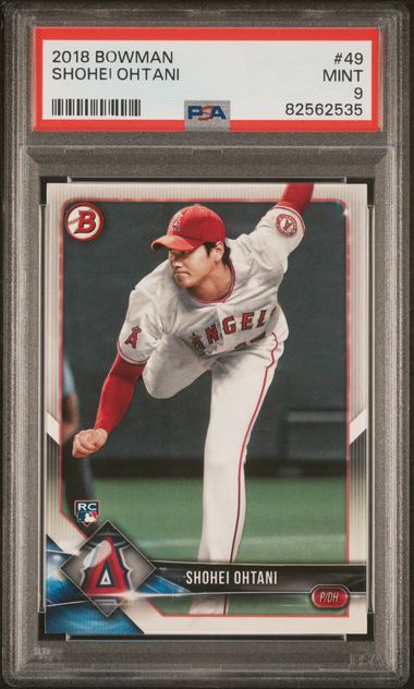 Shohei Ohtani 2018 Bowman rookie card PSA 9