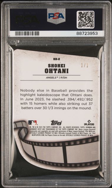Shohei Ohtani 2023 Bowman's Best Reel to Reel Die Cut Superfractor 1/1 PSA 9