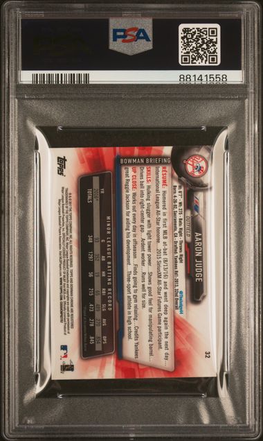 Aaron Judge 2017 Bowman Chrome Mini rookie card PSA 9