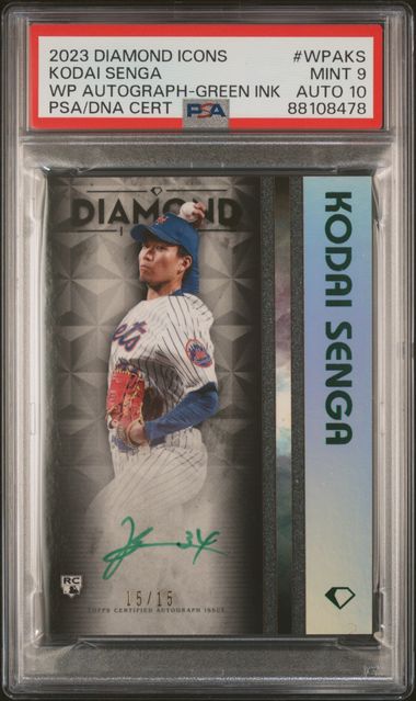 Kodai Senga 2023 Topps Diamond Icons White Polychromatink autograph rookie card 