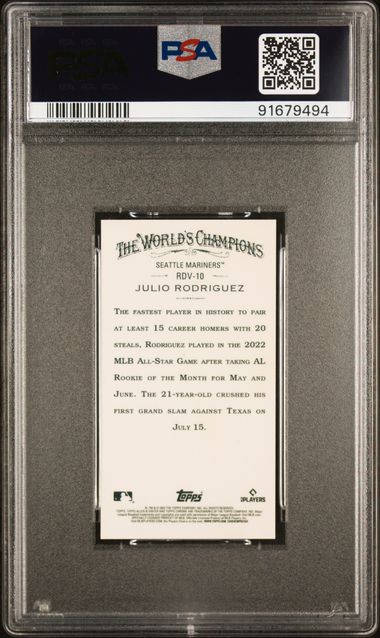 Julio Rodriguez 2022 Topps Allen & Ginter Chrome Rookie Designs Variation Minis rookie card PSA 10