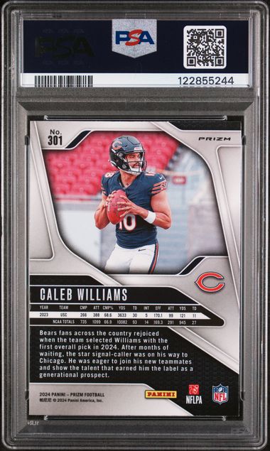 Caleb Williams 2024 Panini Prizm Lazer Prizm RC PSA 9