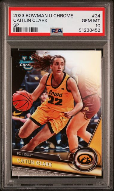 Caitlin Clark 2023 Bowman Chrome University SP PSA 10