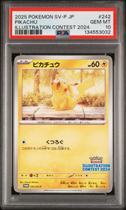 Pikachu 2025 Pokemon Illustration Contest 2024 (Japanese) #242/SV-P PSA 10