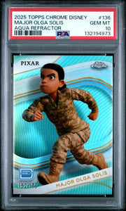 Major Olga Solis 2025 Topps Chrome Disney #136 Aqua Refractor /199 PSA 10