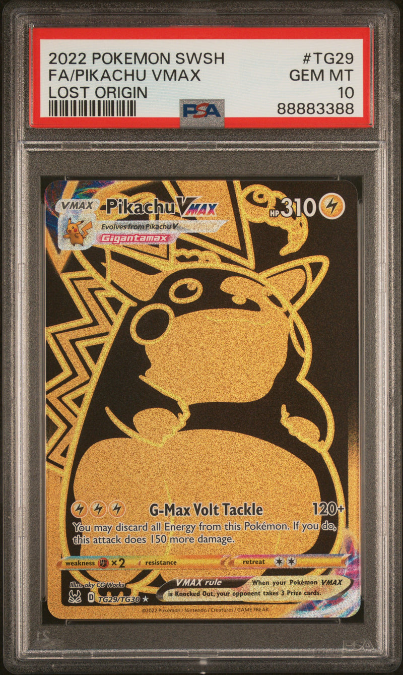 Pikachu Full Art VMAX 2022 Pokemon Lost Origin TG29/TG30 PSA 10