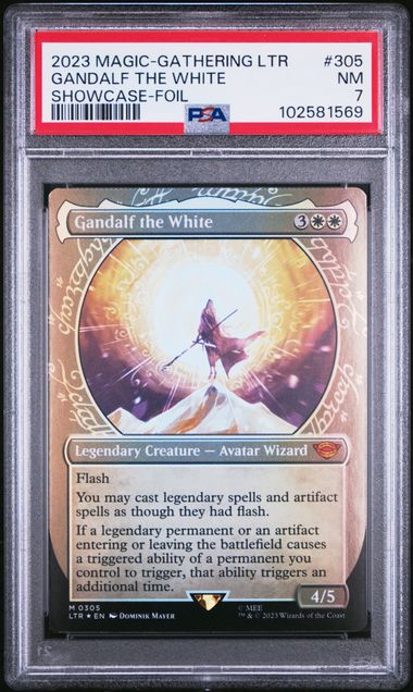 Gandalf the White 2023 Magic the Gathering Lord of the Rings Showcase foil #305 PSA 7