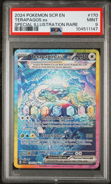 Terapagos 2024 Pokemon Stellar Crown Special Illustration rare holo 170/142 PSA 9