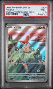 Victini 2025 Pokemon Illustration Collection #208 Black Star Promo PSA 9