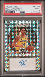 Scotty Pippen Jr. 2022 Panini Mosaic Rookie Scripts mosaic prizm rc PSA 9