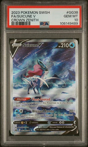 Suicune V Pokémon Crown Zenith Galarian Gallery #GG38/GG70 PSA 10