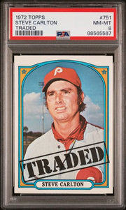 Steve Carlton 1972 Topps Traded #751 PSA 8