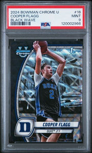 Cooper Flagg 2024 1st Bowman Chrome U Black Wave Refractor PSA 9