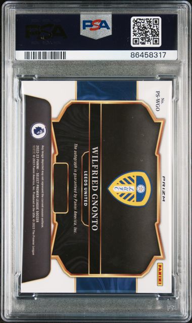 Wilfried Gnonto 2022-23 Panini Select Premier League Pitchside Signature Blue Pulsar Rookie PSA 9/10