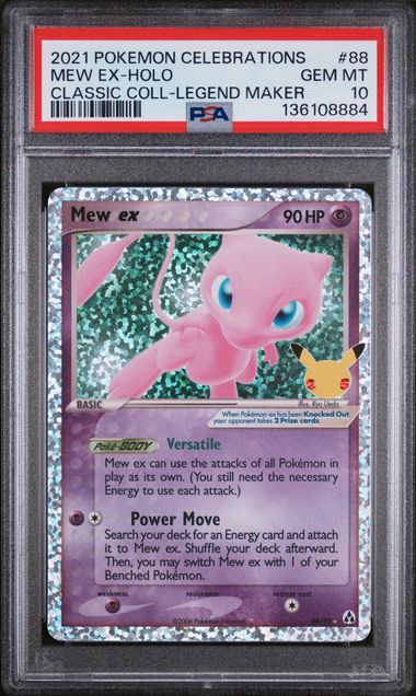 Mew ex 2021 Pokemon Celebrations Classic Collections Legend Maker holo #88/92 PSA 10