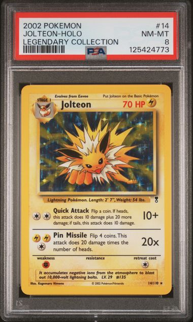 Jolteon Pokemon Legendary Collection holo #14/110 PSA 8