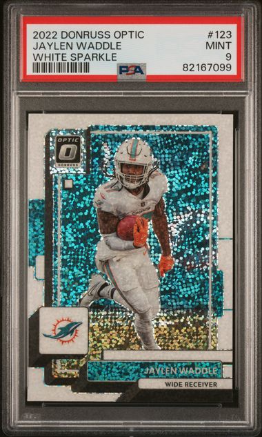 Jaylen Waddle 2022 Panini Donruss Optic White Sparkle PSA 9