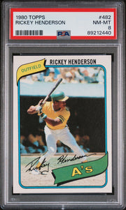 Rickie Henderson 1980 Topps #482 PSA 8