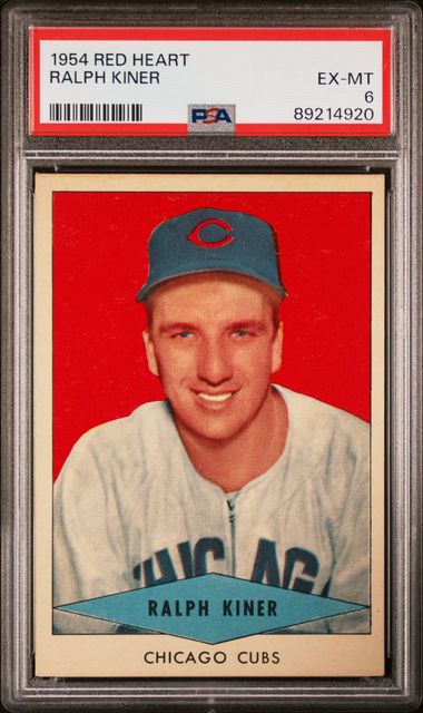 Ralph Kiner 1954 Red Heart PSA 6