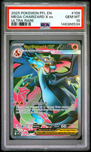 Mega Charizard X ex Pokémon Phantasmal Flames Ultra Rare #109/094 PSA 10