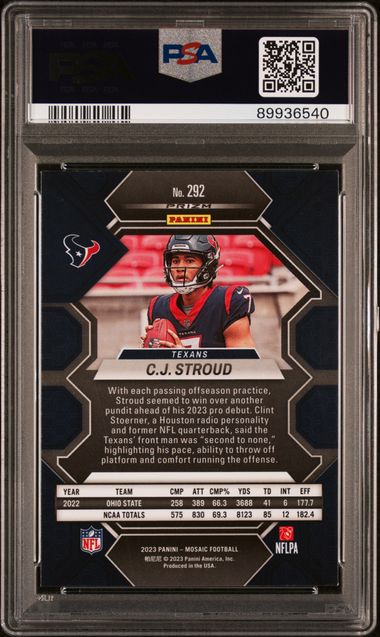 CJ Stroud 2023 Mosaic "Mosaic Prizm" PSA 9 RC