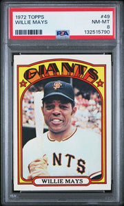 Willie Mays 1972 Topps #49 PSA 8