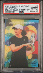 Iga Swiatek 2023 Upper Deck Goodwin Champions Splash of Color 3D PSA 10
