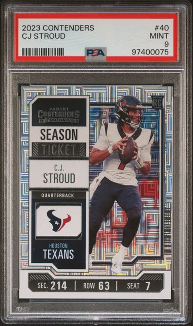 C.J. Stroud 2023 Panini Contenders Season Ticket RC PSA 9
